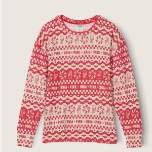 PINK VICTORIA’S SECRET COZY LONG-SLEEVE SLEEP SHIRT